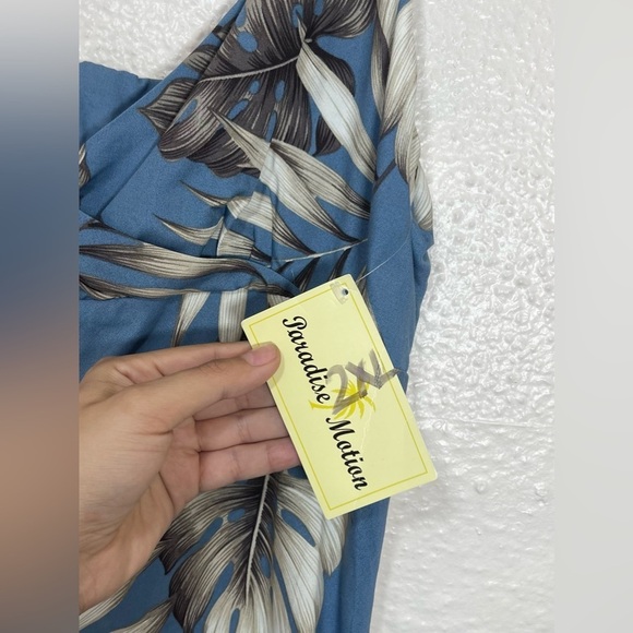 Paradise Motion Hawaiian Leaf Print Sleeveless Dress Women’s 2XL Made in Hawaii - Picture 4 of 14